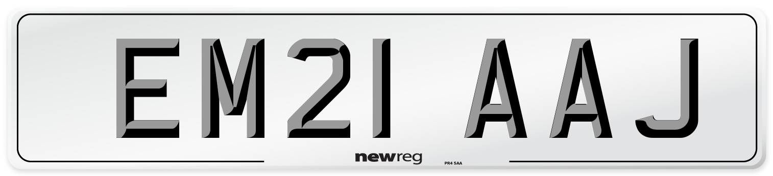 EM21 AAJ Number Plate from New Reg